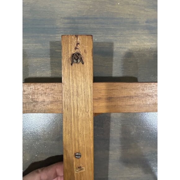 Vintage Anri Italy Hand Carved Wood Cross Crucifix Jesus Original Sticker 13" - Picture 7 of 9